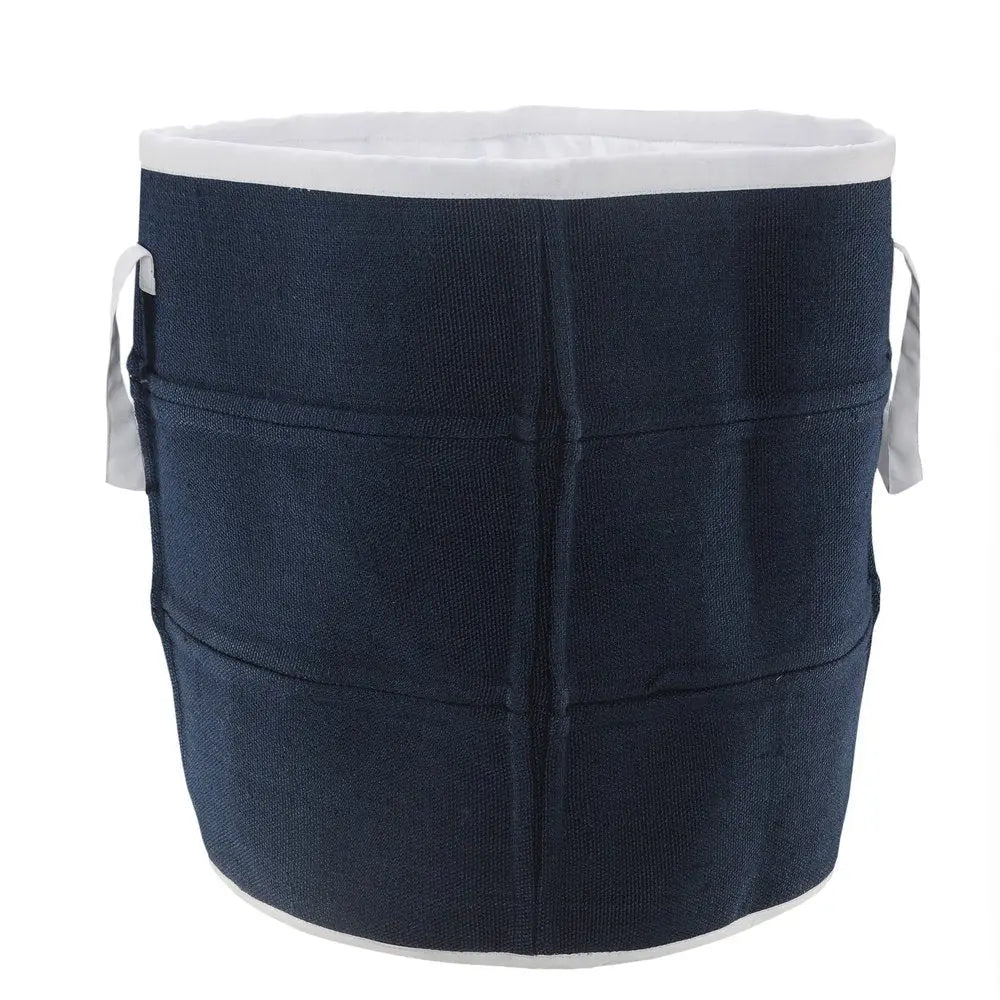 21" Blue Fabric Basket - NOBLE HOME INTERIORS