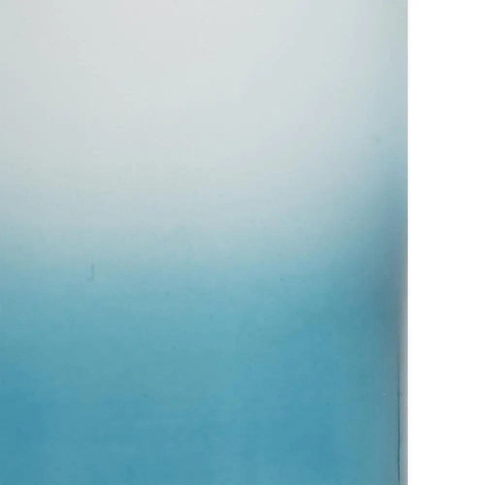 21" Blue White And Gold Ombre Glass And Aluminum Pedestal Table Vase - NOBLE HOME INTERIORS