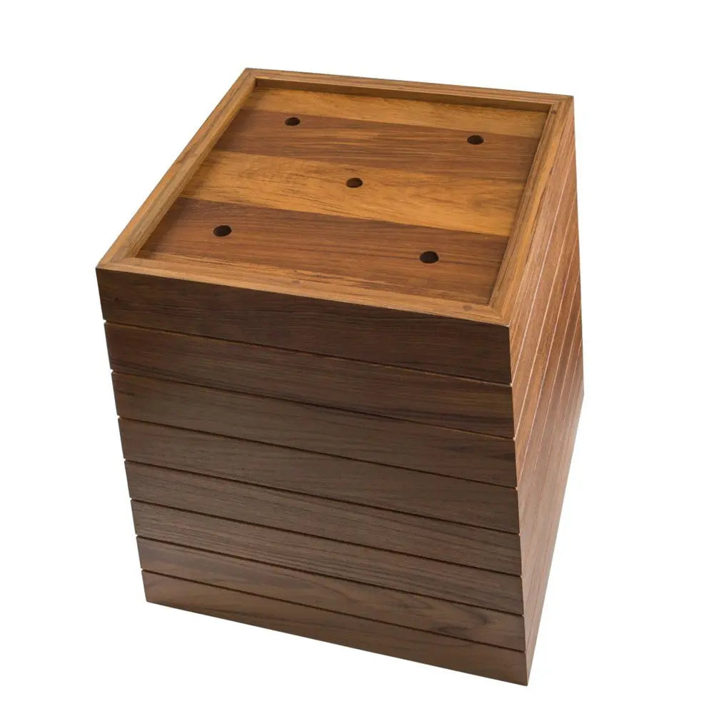 21" Brown Solid Wood Indoor Outdoor Square Planter Box - NOBLE HOME INTERIORS