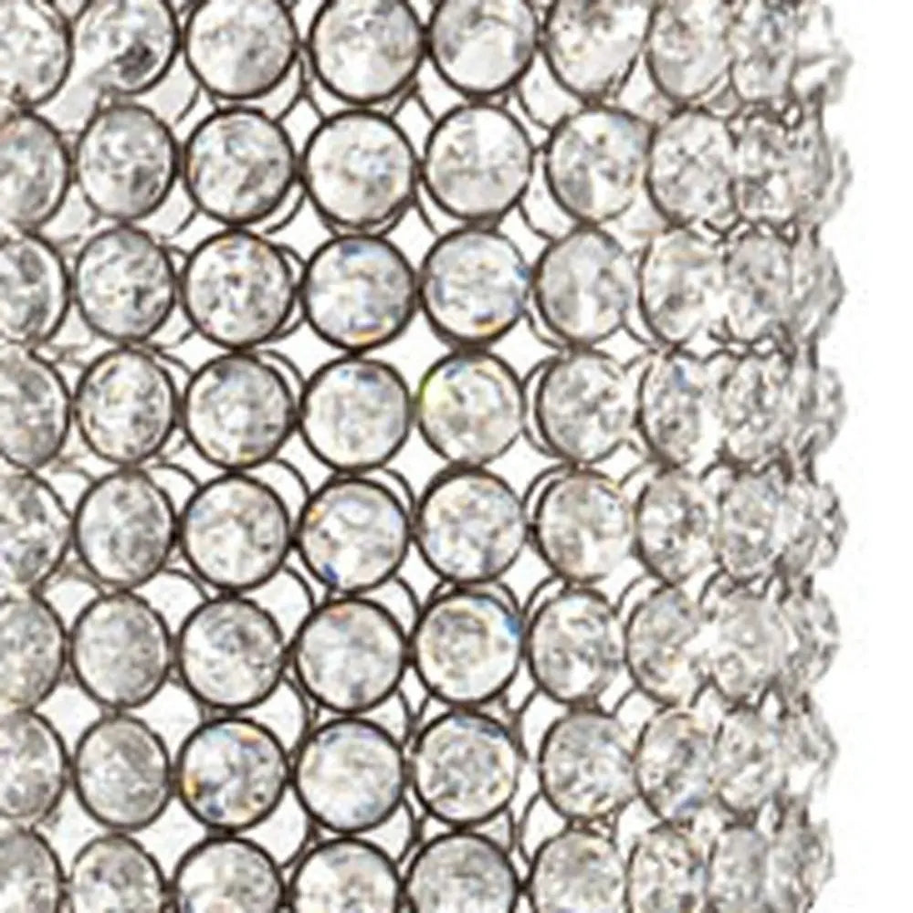 21" Clear And Silver Faux Crystal And Metal Table Vase - NOBLE HOME INTERIORS