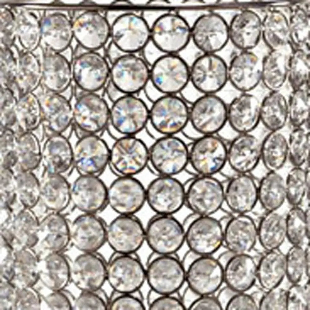 21" Clear And Silver Faux Crystal And Metal Table Vase - NOBLE HOME INTERIORS