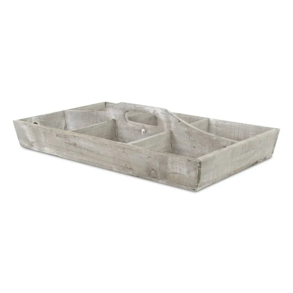 21" Gray Solid Wood Box - NOBLE HOME INTERIORS