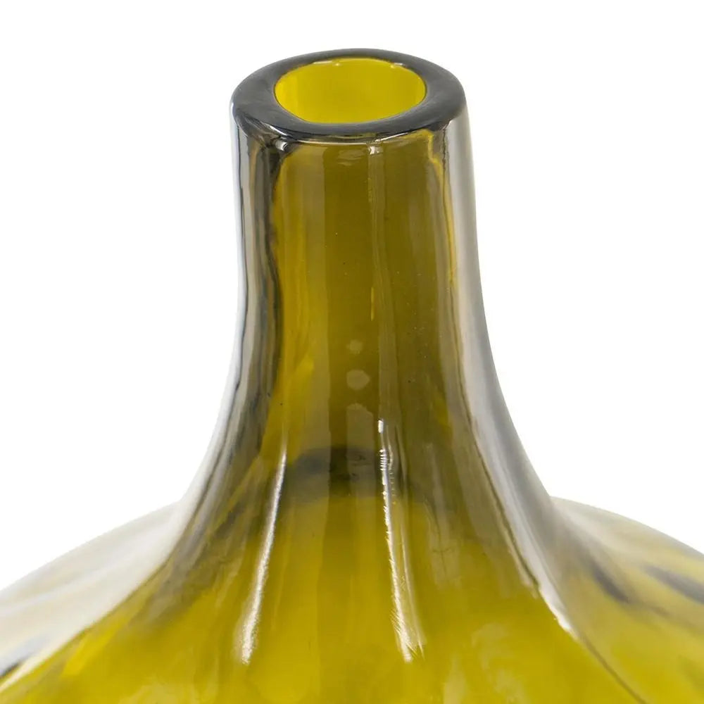 21" Olive Green Hammered Glass Table Vase - NOBLE HOME INTERIORS