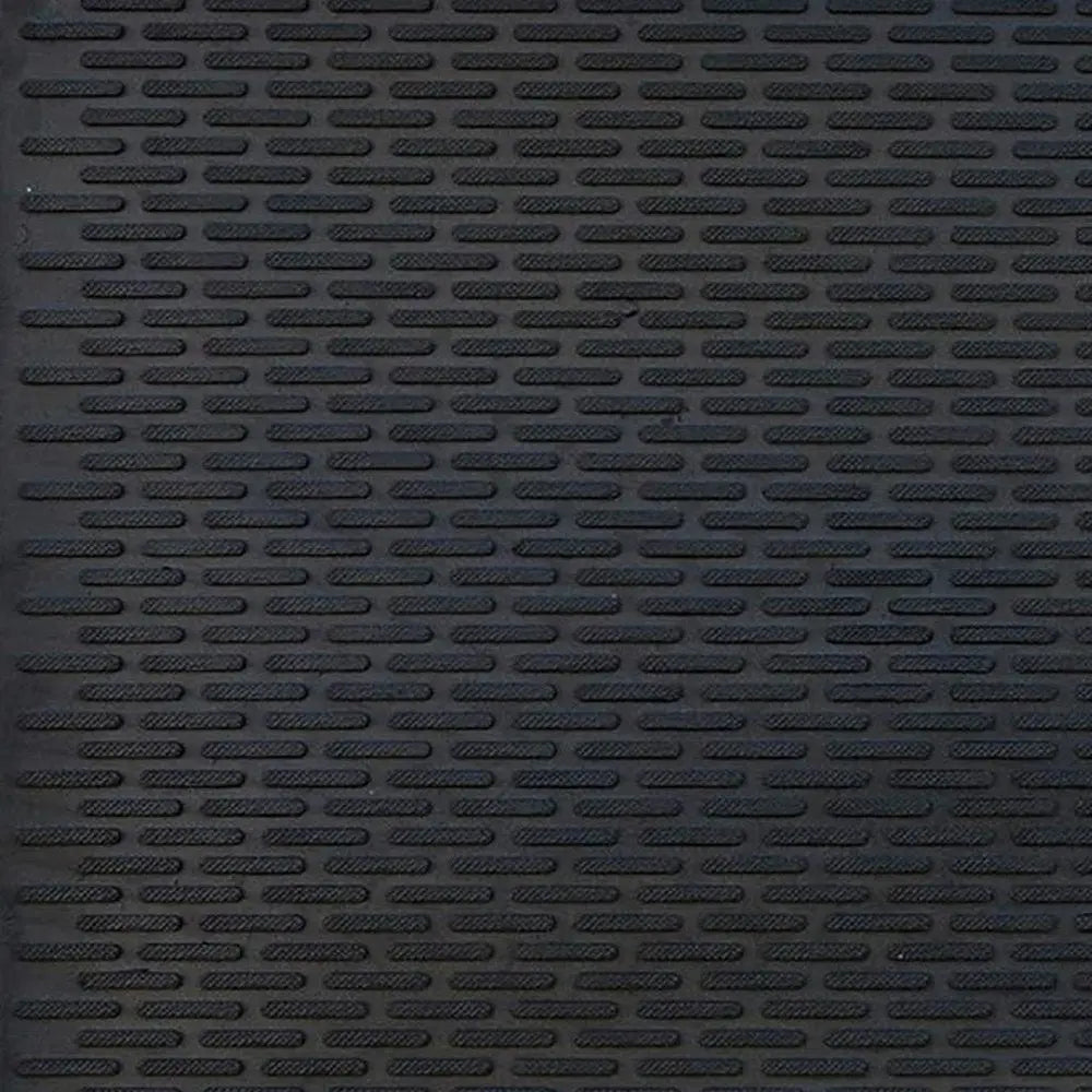 22" X 34" Black Ridged Lines Outdoor Rubber Door Mat - NOBLE HOME INTERIORS
