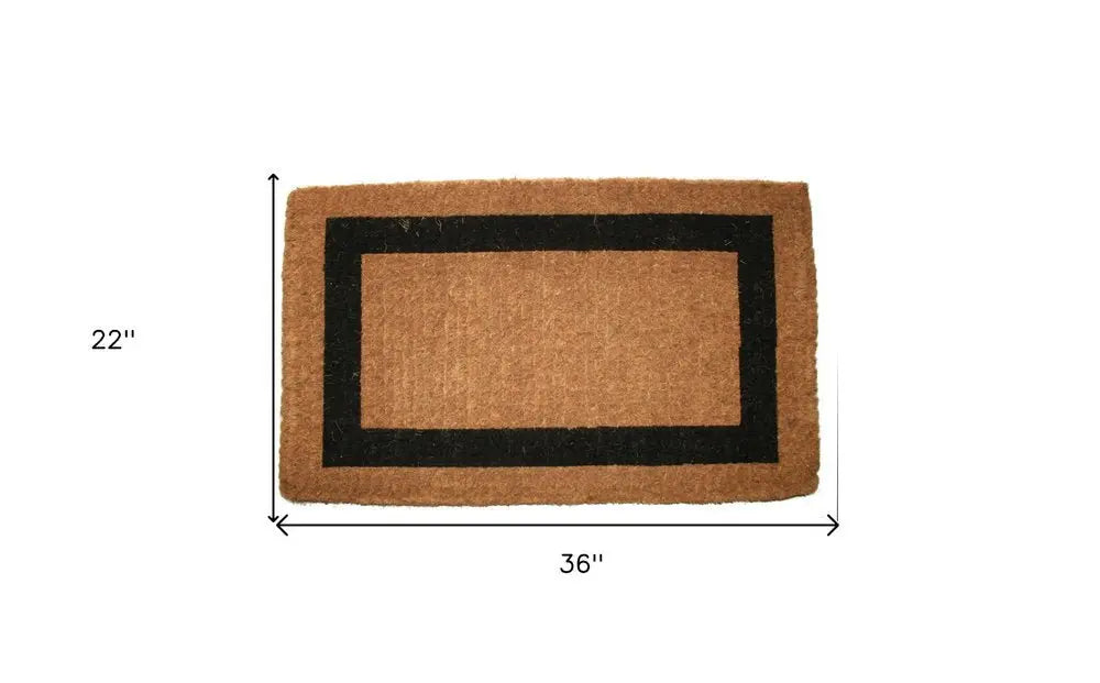 22" X 36" Brown and Black Coir Outdoor Door Mat - NOBLE HOME INTERIORS