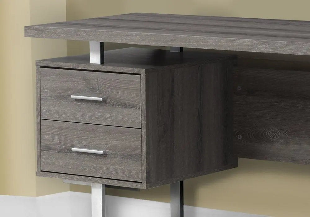 24" Black and Silver Computer Desk With Three Drawers - NOBLE HOME INTERIORS