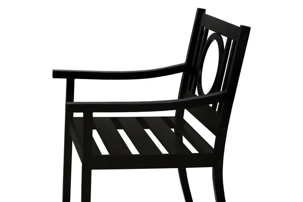 24" Black Steel Geo Back Outdoor Arm Chair - NOBLE HOME INTERIORS
