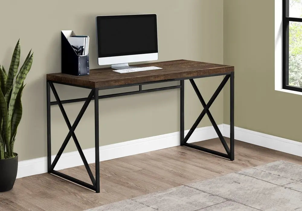 24" Brown and Black Computer Desk - NOBLE HOME INTERIORS