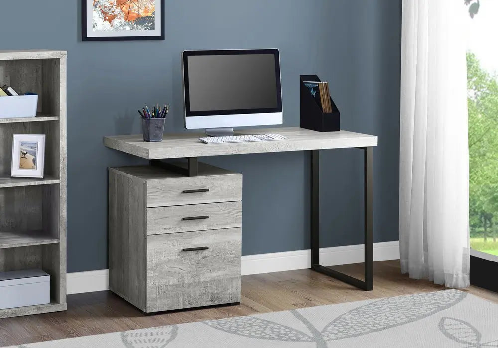 24" Brown and Black Computer Desk With Three Drawers - NOBLE HOME INTERIORS