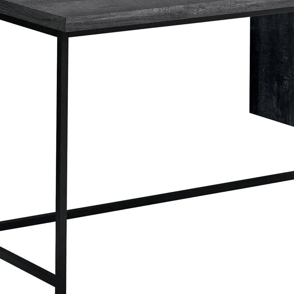 24" Brown and Black Computer Desk With Three Drawers - NOBLE HOME INTERIORS
