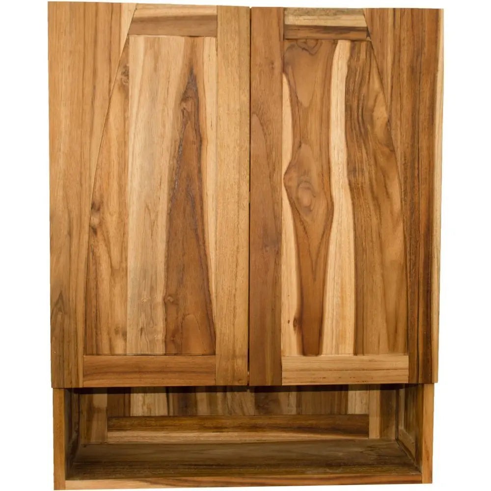 24" Brown Solid Wood Frame Wall Mounted Accent Cabinet - NOVA HOME FURNITURE