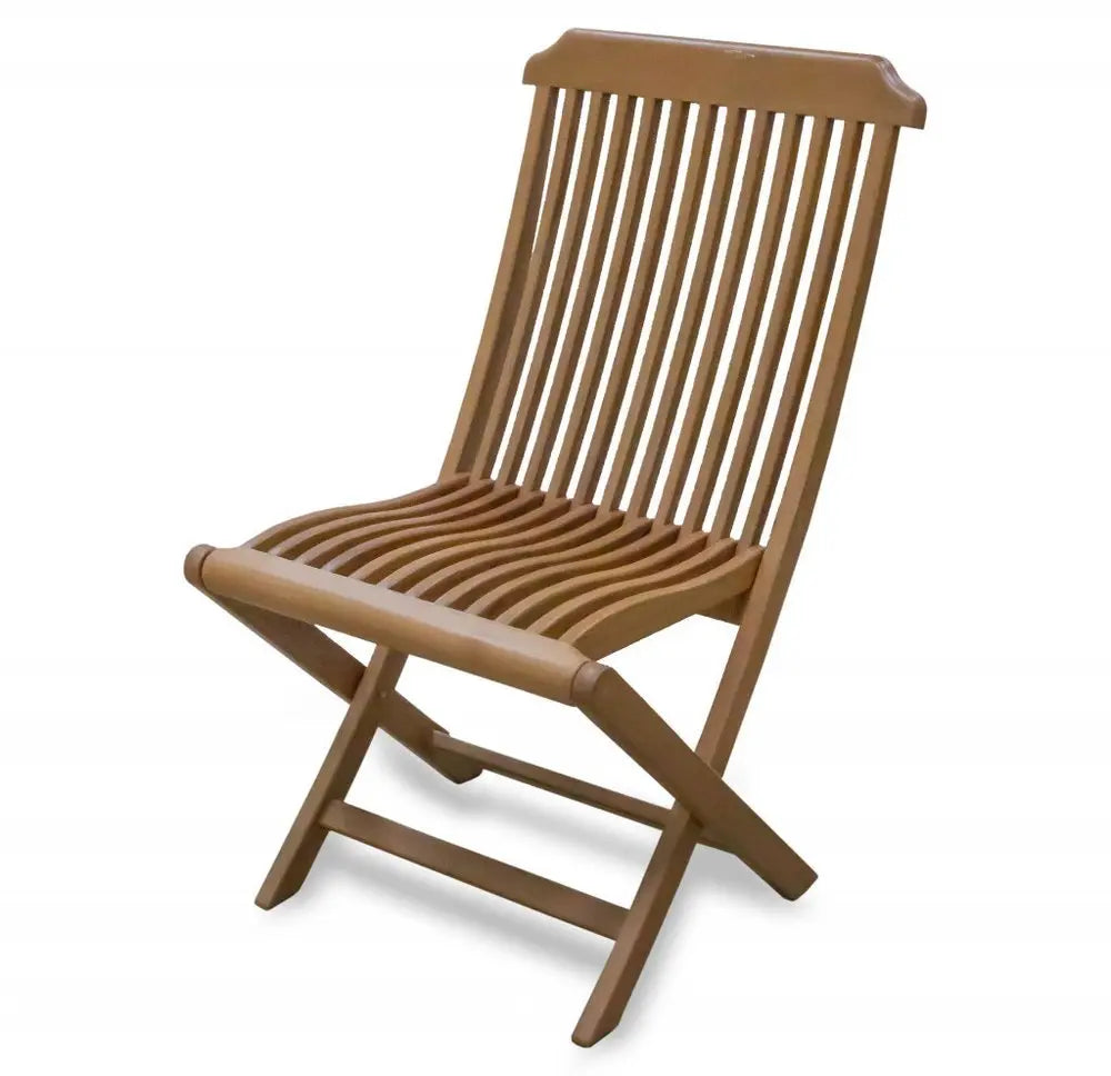 24" Brown Solid Wood Indoor Outdoor Deck Chair - NOBLE HOME INTERIORS