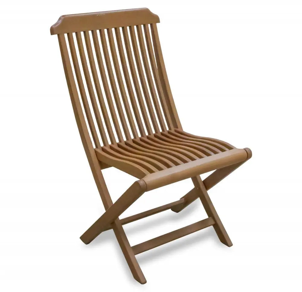 24" Brown Solid Wood Indoor Outdoor Deck Chair - NOBLE HOME INTERIORS