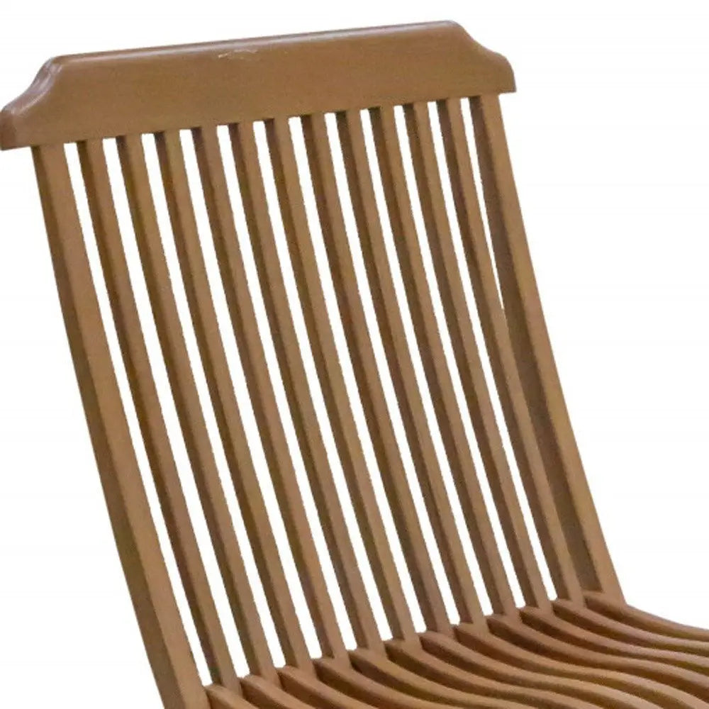 24" Brown Solid Wood Indoor Outdoor Deck Chair - NOBLE HOME INTERIORS