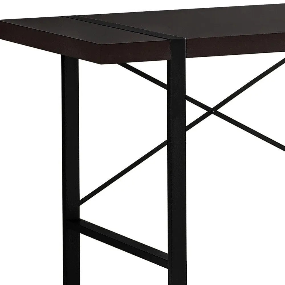 24" Dark Brown and Black Computer Desk - NOBLE HOME INTERIORS