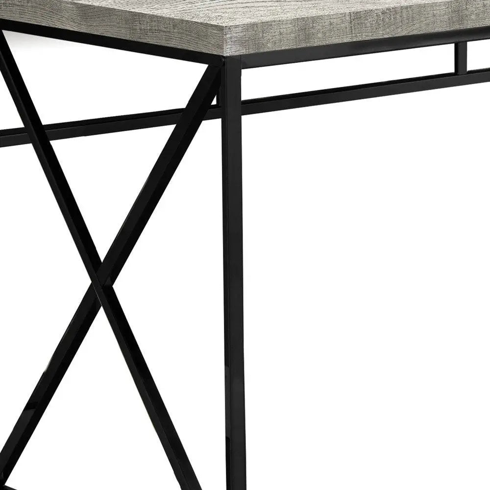 24" Gray and Black Computer Desk - NOBLE HOME INTERIORS