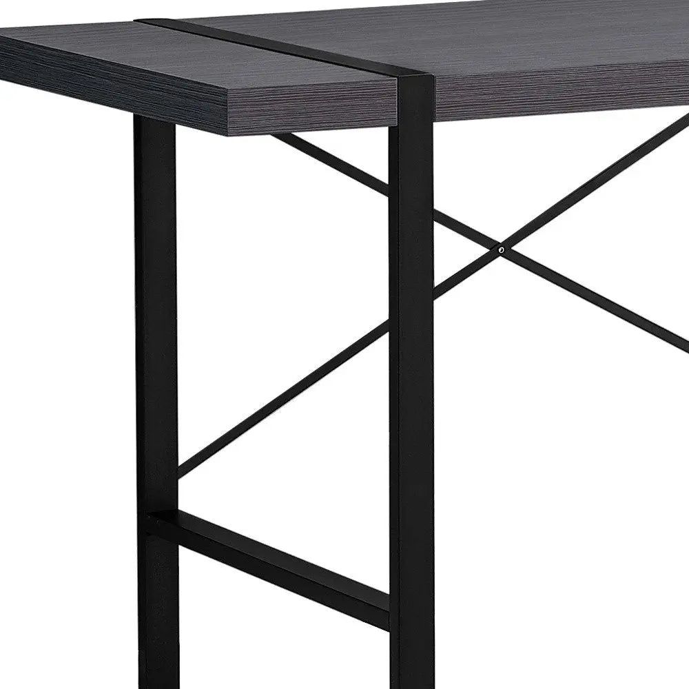 24" Gray and Black Computer Desk - NOBLE HOME INTERIORS