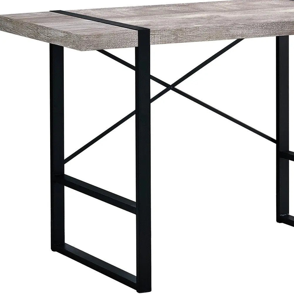 24" Taupe and Black Computer Desk - NOBLE HOME INTERIORS
