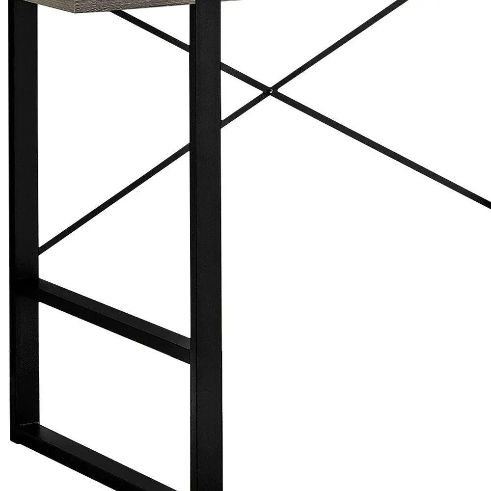 24" Taupe and Black Computer Desk - NOBLE HOME INTERIORS