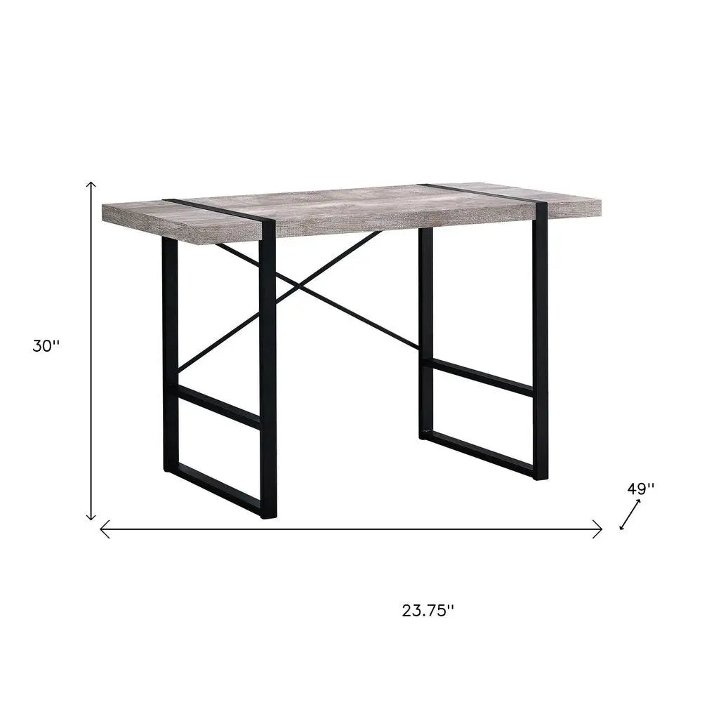 24" Taupe and Black Computer Desk - NOBLE HOME INTERIORS