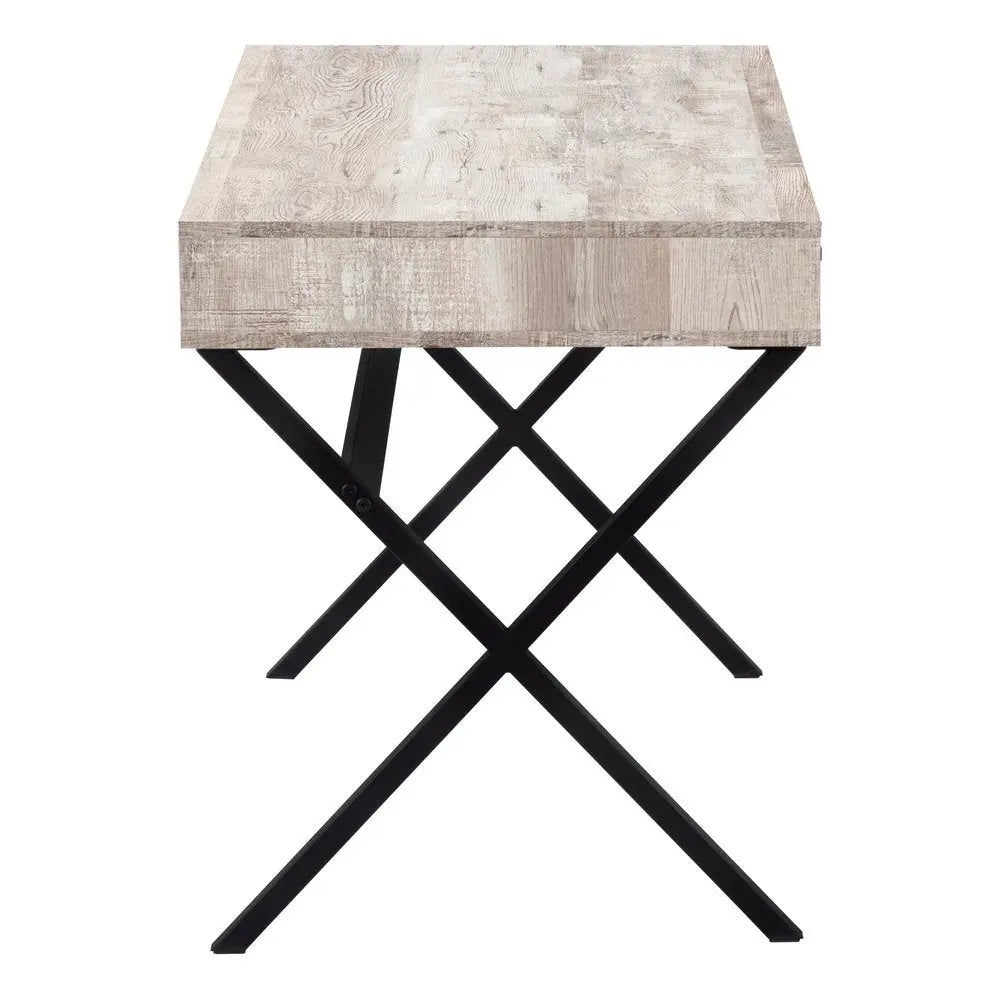 24" White and Silver Computer Desk With Two Drawers - NOBLE HOME INTERIORS