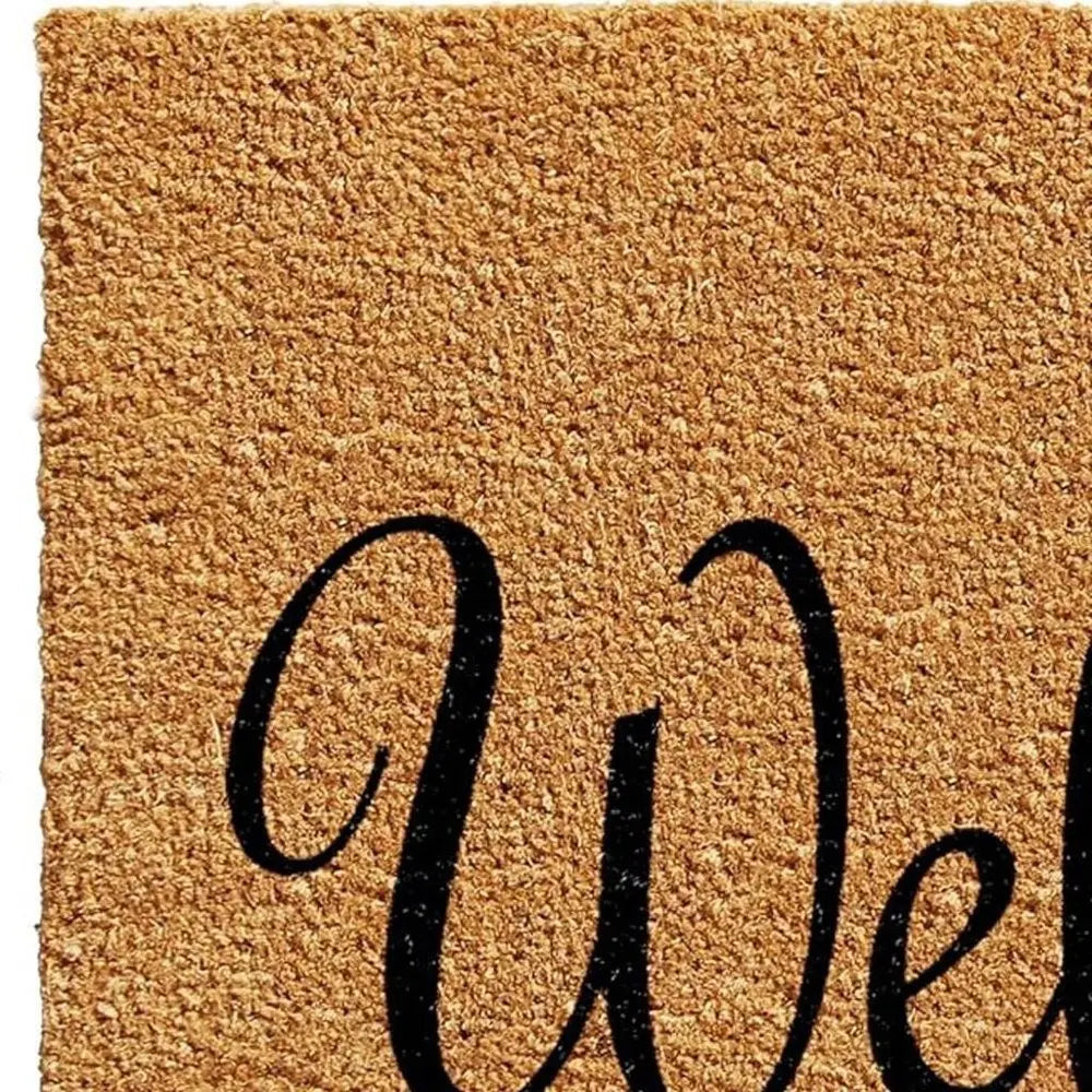 24" X 36" Black And Natural Coir Pineapple Welcome Outdoor Door Mat - NOBLE HOME INTERIORS