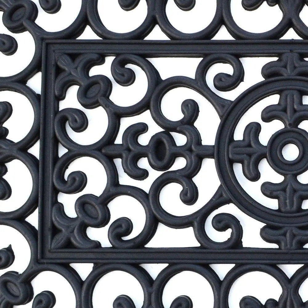 24" X 36" Black Rubber Outdoor Door Mat - NOBLE HOME INTERIORS