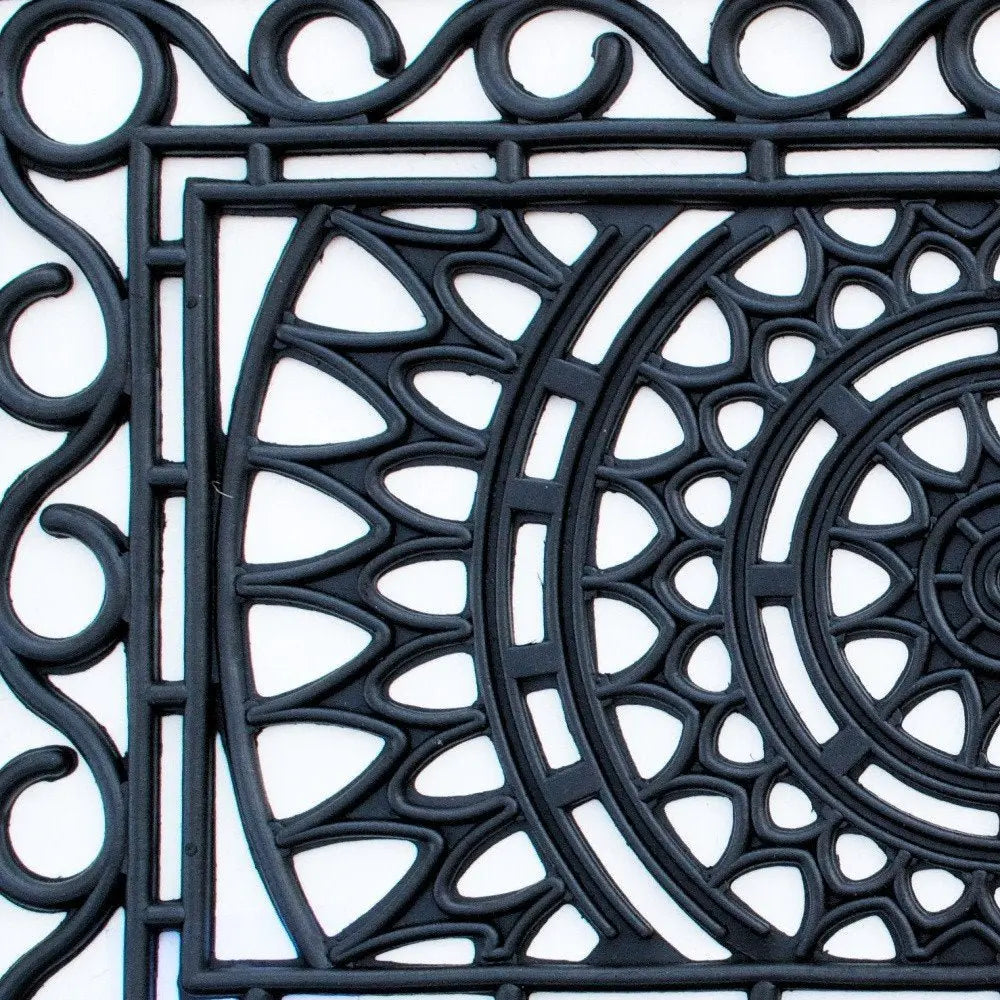 24" X 36" Black Rubber Outdoor Door Mat - NOBLE HOME INTERIORS