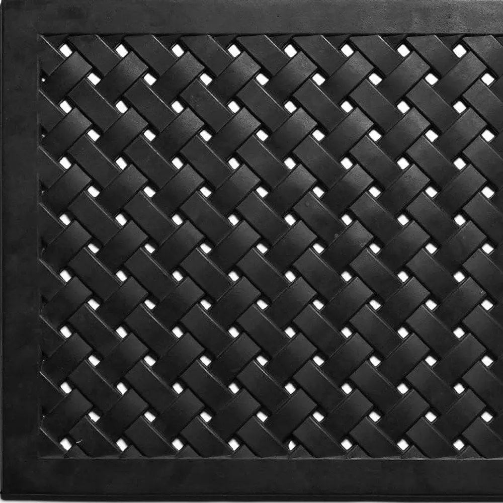 24" X 36" Black Rubber Weave Outdoor Door Mat - NOBLE HOME INTERIORS