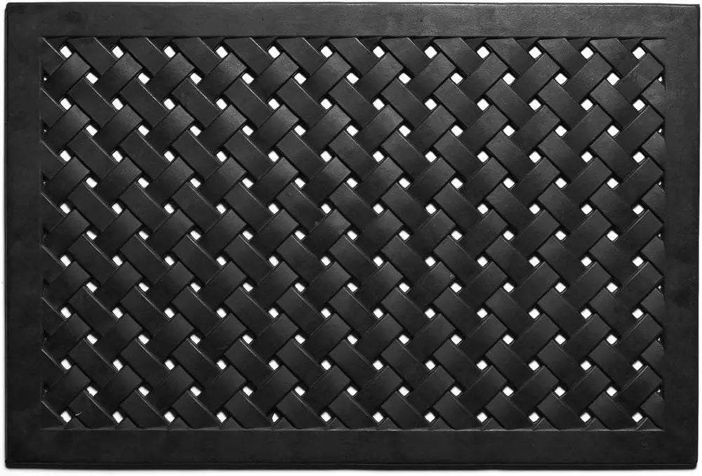 24" X 36" Black Rubber Weave Outdoor Door Mat - NOBLE HOME INTERIORS