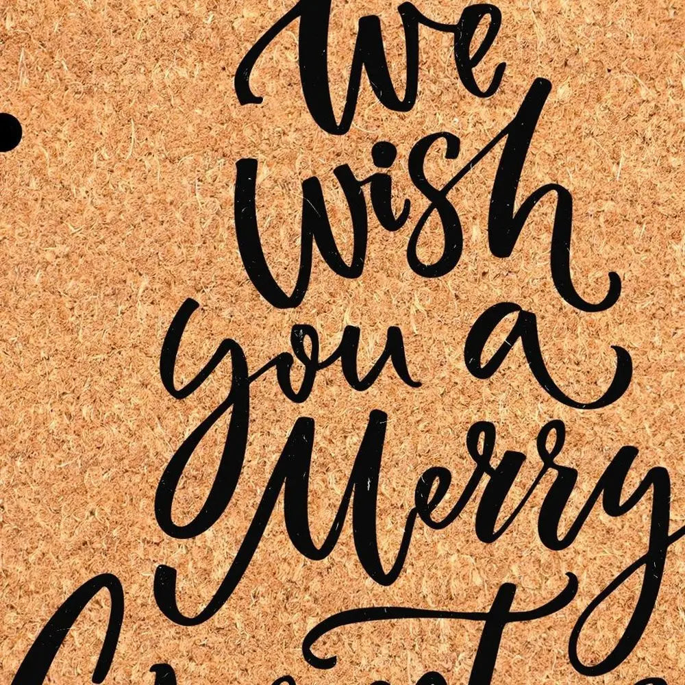 24" X 36" Brown And Black Christmas Outdoor Coir Door Mat - NOVA HOME FURNITURE