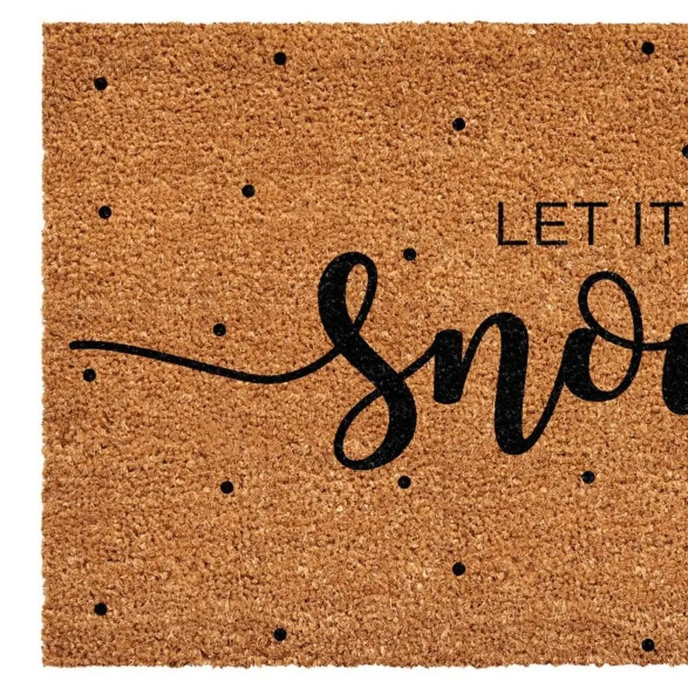 24" X 36" Brown And Black Christmas Outdoor Coir Door Mat - NOVA HOME FURNITURE