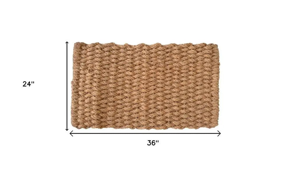 24" X 36" Brown Coir Weave Outdoor Door Mat - NOBLE HOME INTERIORS