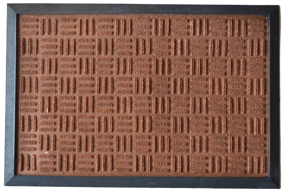 24" X 36" Brown Synthetic Fiber Abstract Outdoor Door Mat - NOBLE HOME INTERIORS