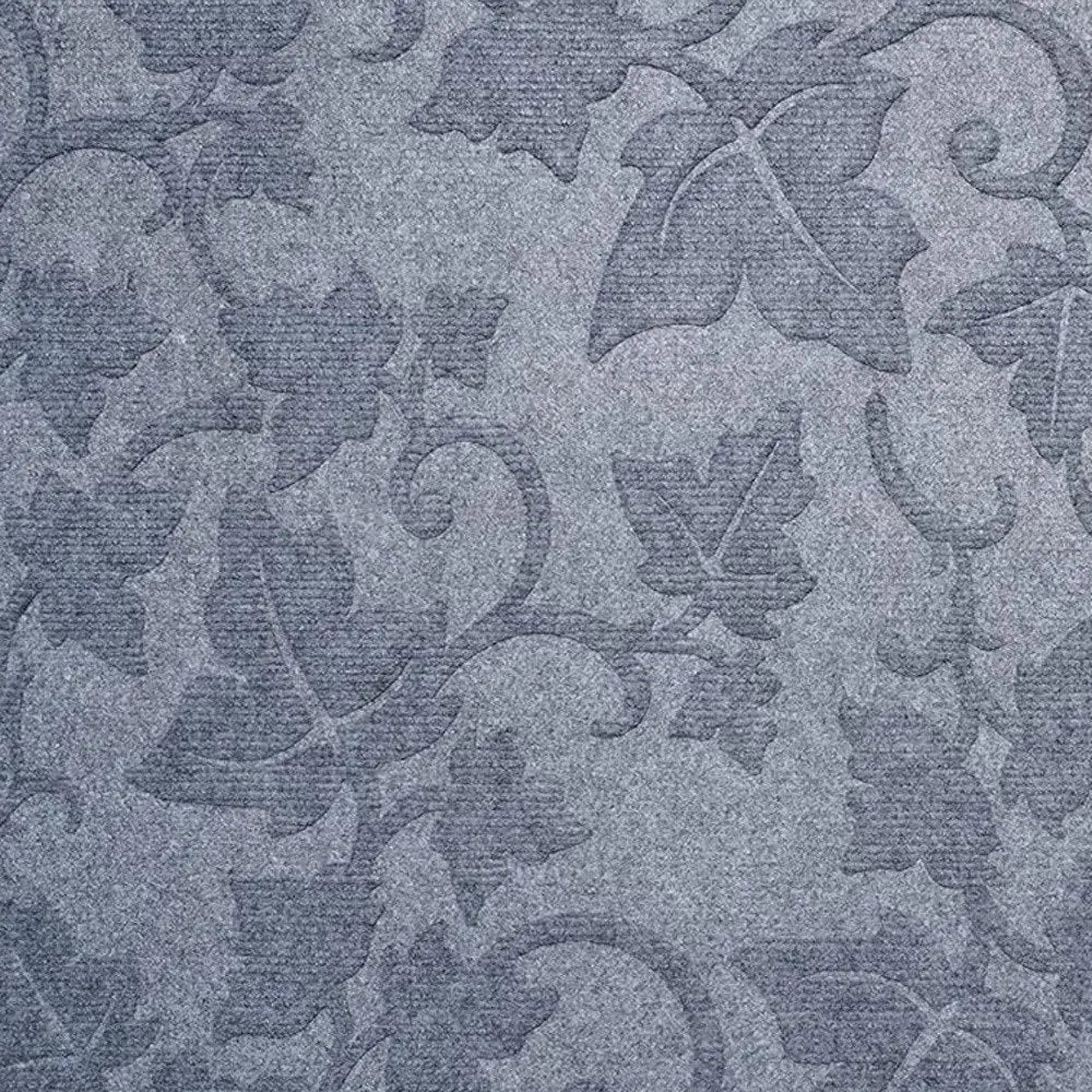 24" X 36" Light Gray Rubber Botanical Leaves Outdoor Door Mat - NOBLE HOME INTERIORS