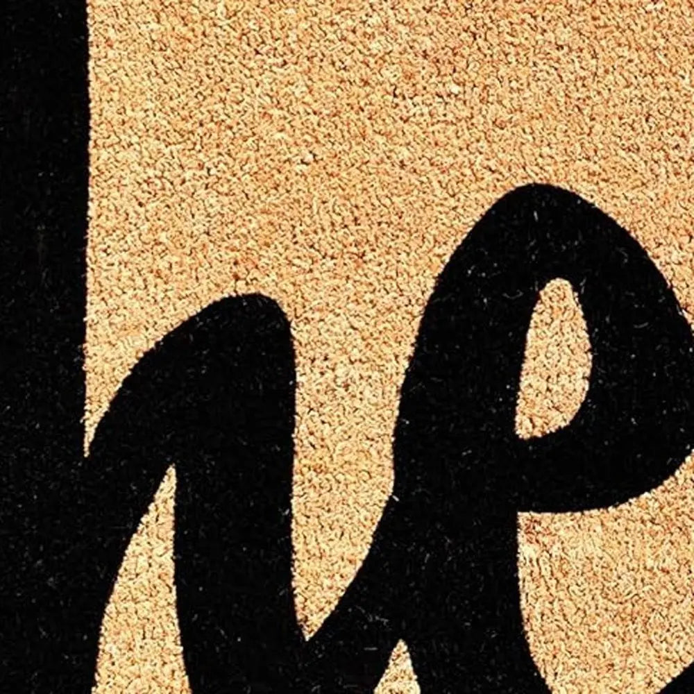 24" X 36" Natural And Black Bold Hello Outdoor Coir Door Mat - NOBLE HOME INTERIORS