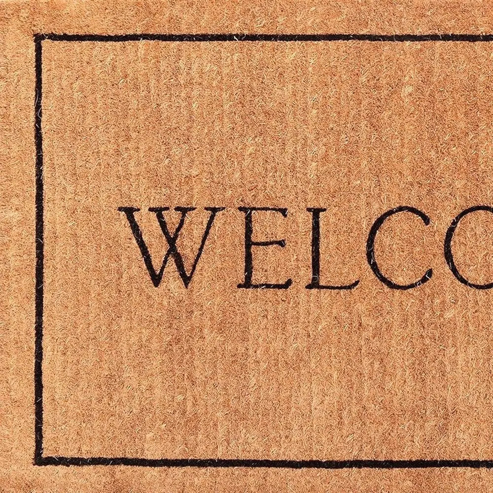 24" X 36" Natural and Black Coir Welcome Outdoor Door Mat - NOBLE HOME INTERIORS