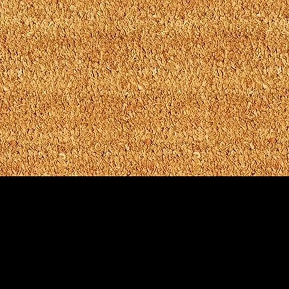 24" X 36" Natural And Black Color Block Hello Outdoor Coir Door Mat - NOBLE HOME INTERIORS
