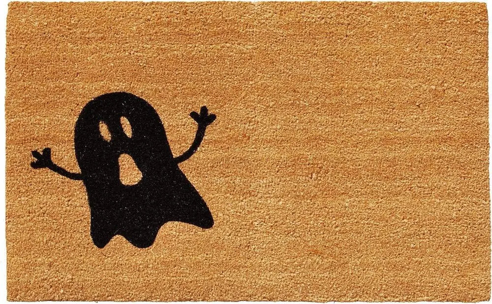 24" X 36" Natural And Brown Halloween Halloween Outdoor Coir Door Mat - NOVA HOME FURNITURE