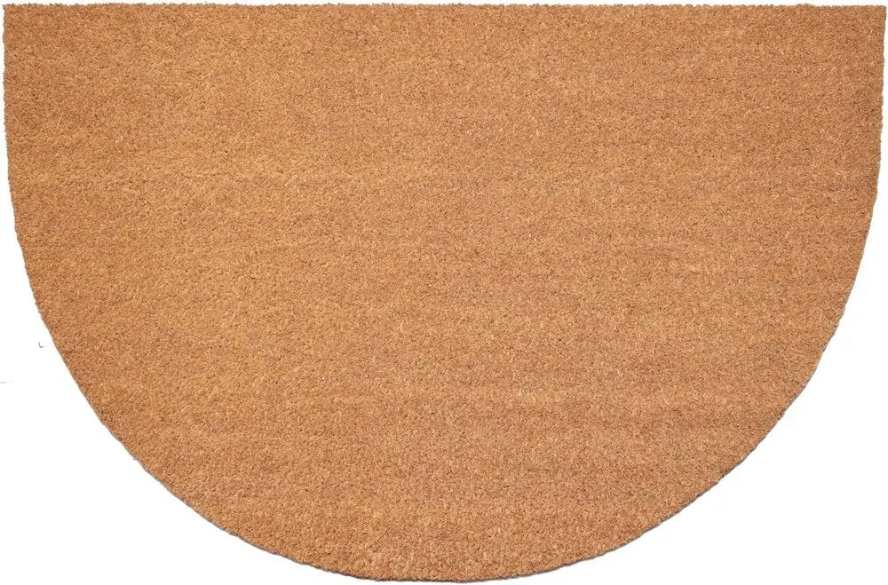 24" X 36" Natural Coir Solid Color Outdoor Semi Circle Door Mat - NOBLE HOME INTERIORS