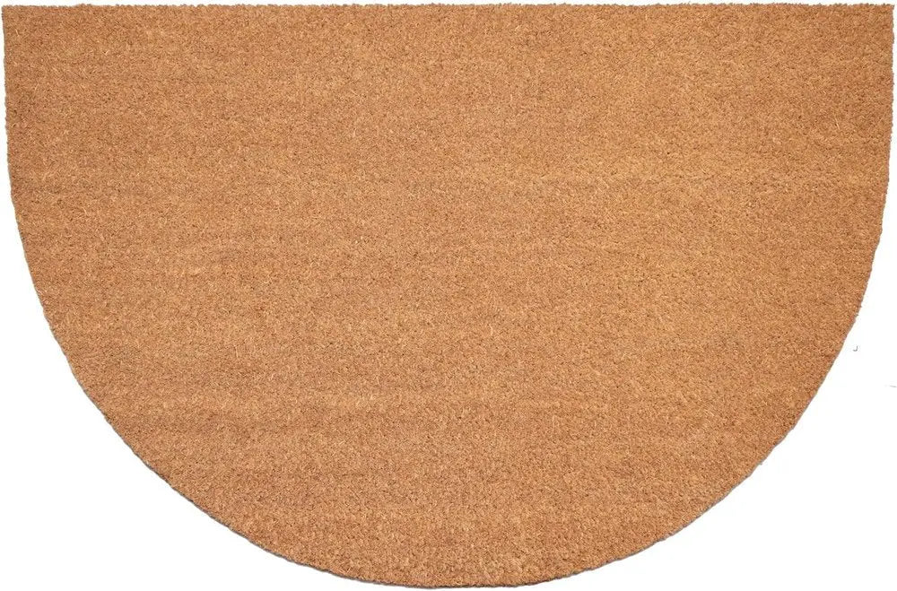 24" X 36" Natural Coir Solid Color Outdoor Semi Circle Door Mat - NOBLE HOME INTERIORS