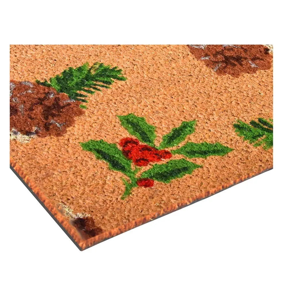 24" X 36" Natural Red and Green Coir Merry Christmas Outdoor Christmas Door Mat - NOBLE HOME INTERIORS