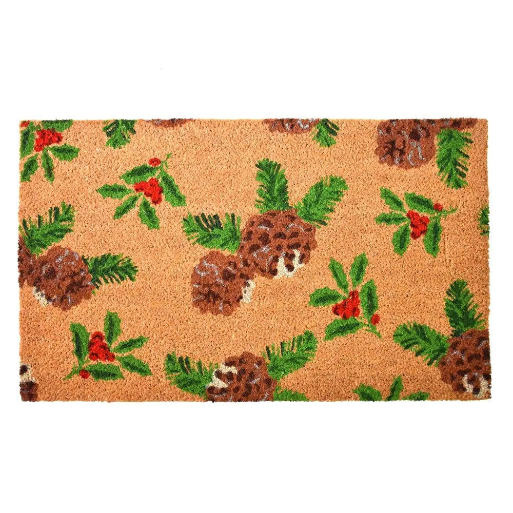 24" X 36" Natural Red and Green Coir Merry Christmas Outdoor Christmas Door Mat - NOBLE HOME INTERIORS