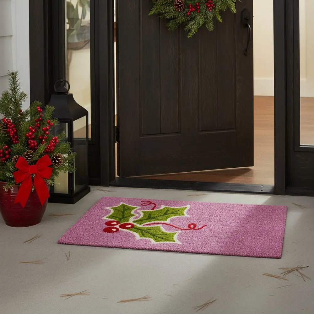 24" X 36" Natural Red and Green Coir Merry Christmas Outdoor Christmas Door Mat - NOBLE HOME INTERIORS