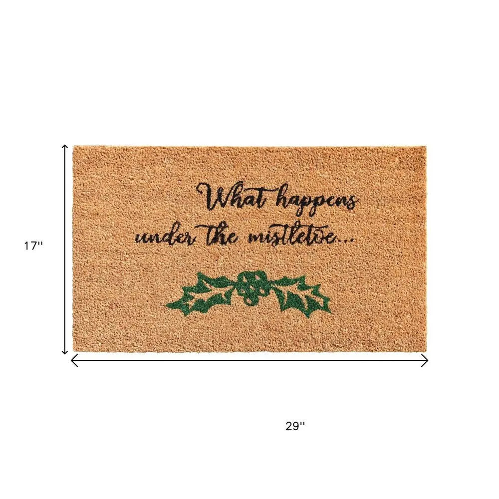 24" X 36" Natural Red and Green Coir Merry Christmas Outdoor Christmas Door Mat - NOBLE HOME INTERIORS