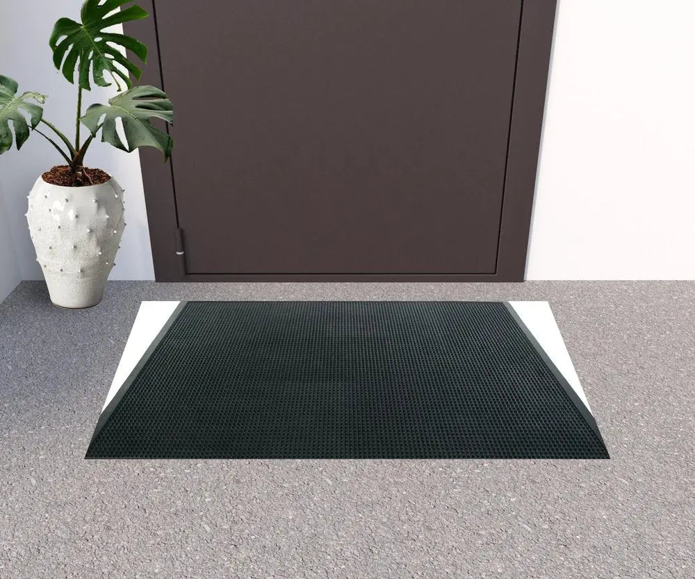24" X 40" Black Rubber Outdoor Door Mat - NOBLE HOME INTERIORS