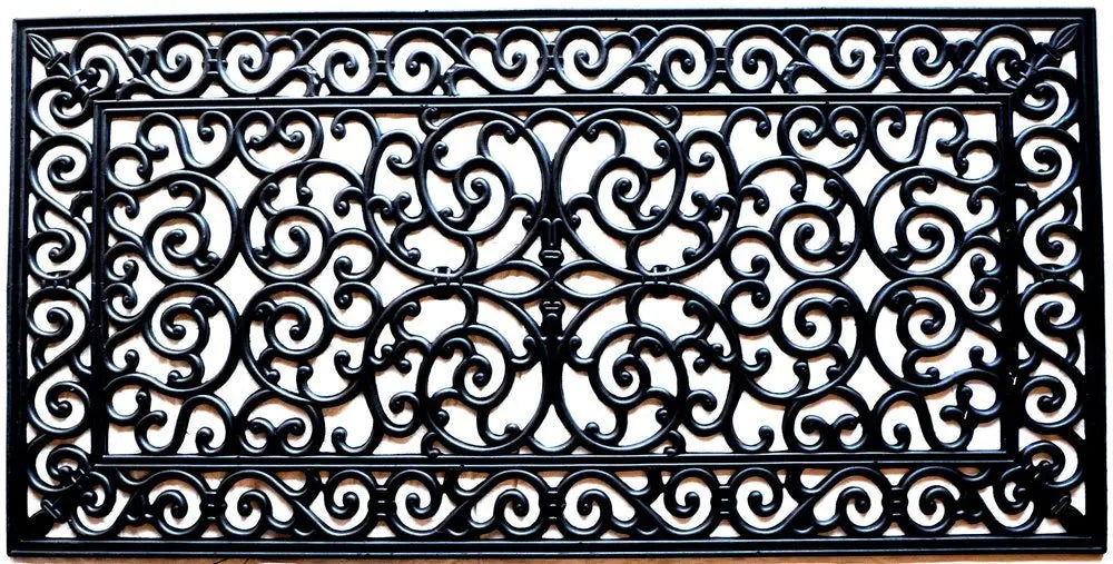 24" X 48" Black Rubber Outdoor Door Mat - NOBLE HOME INTERIORS
