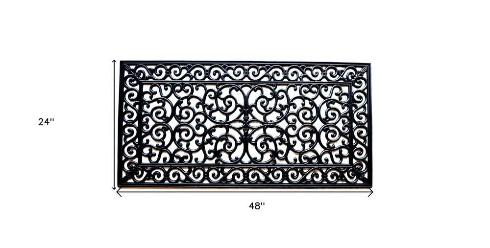 24" X 48" Black Rubber Outdoor Door Mat - NOBLE HOME INTERIORS