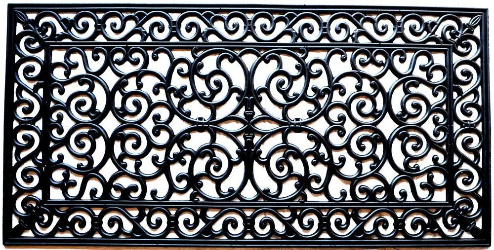 24" X 48" Black Rubber Outdoor Door Mat - NOBLE HOME INTERIORS