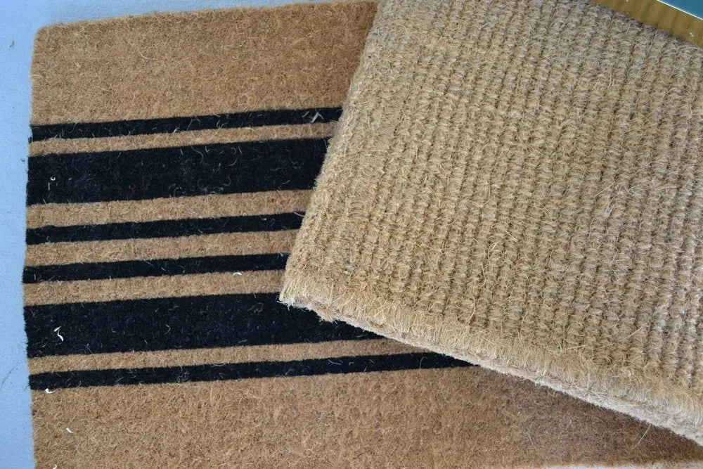 24" X 60" Brown and Black Coir Striped Outdoor Door Mat - NOBLE HOME INTERIORS